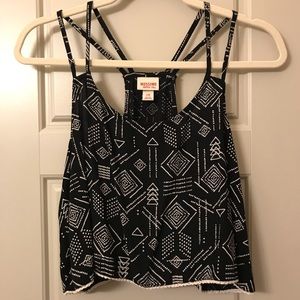 Mossimo Black & White Pattern Crop Top